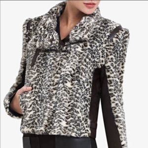 NWOT Austen Leopard-Print Faux-Fur Jacket